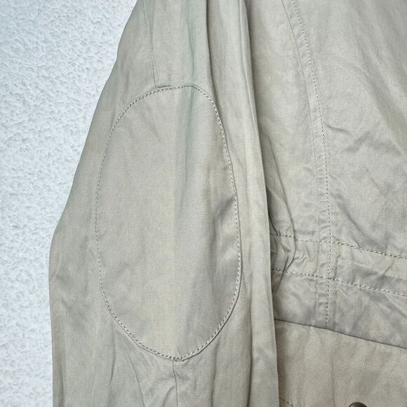 2/$30 Talbots Moto Jacket Asymmetrical Zip Size 14 Tan Neutral Cinch Waist - Picture 4 of 14